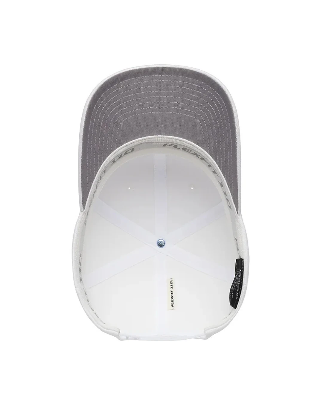 Custom snapback hats in White (inside view)