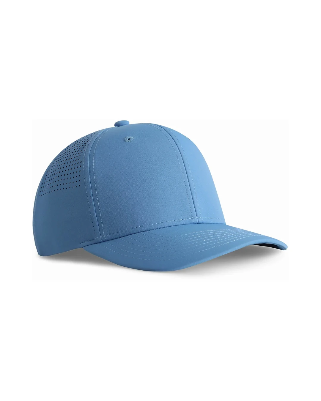 Custom Imperial hats in Powder Blue (angle view)