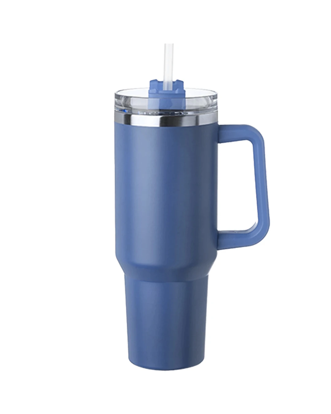 Custom stainless steel travel mugs in Slate Blue