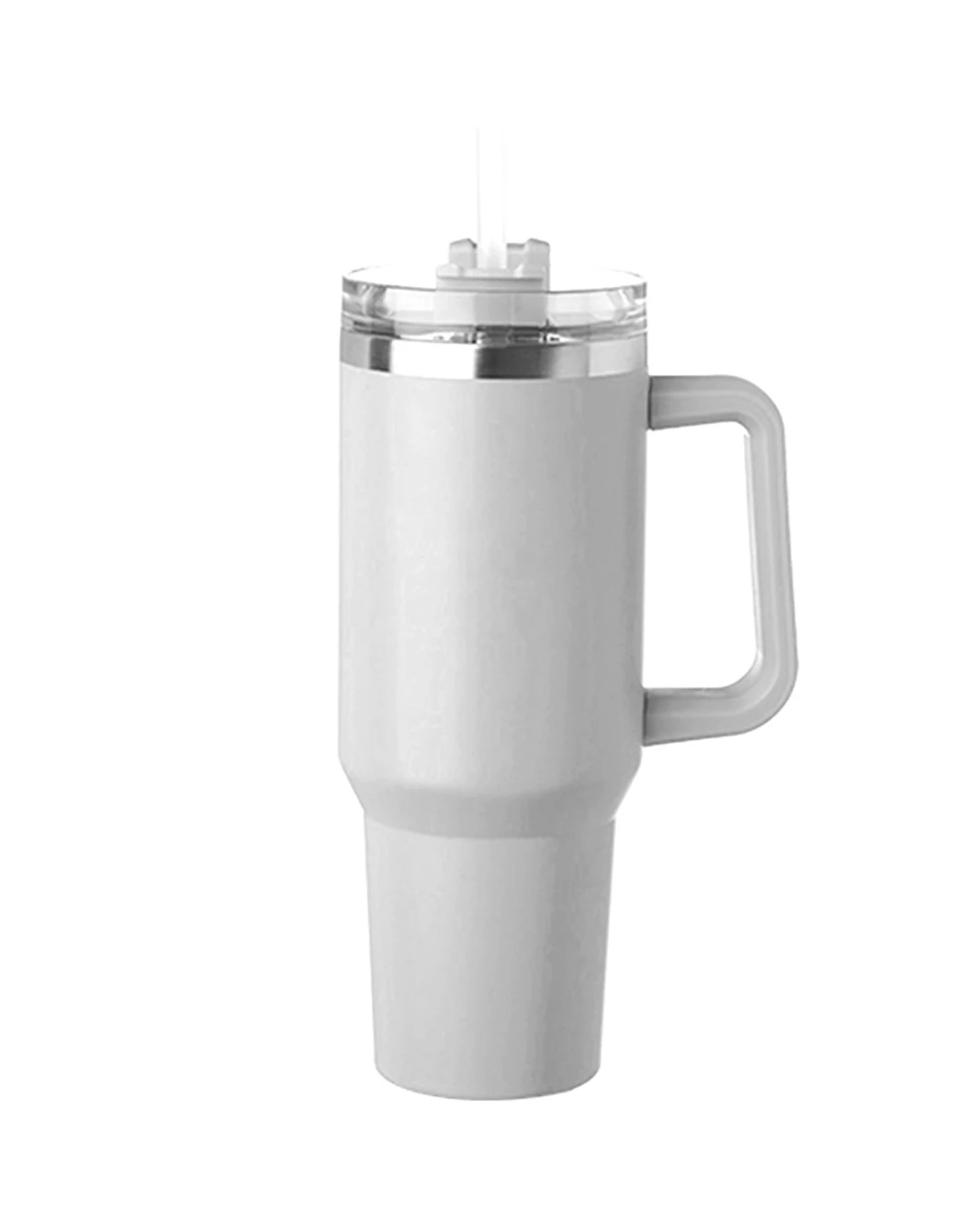 Custom stainless steel travel mugs in White