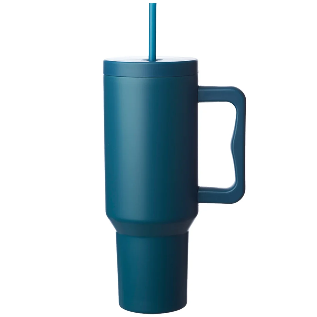Custom tumblers with handle in Jade Green