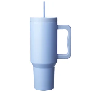 Custom tumblers with handle in Powder Blue