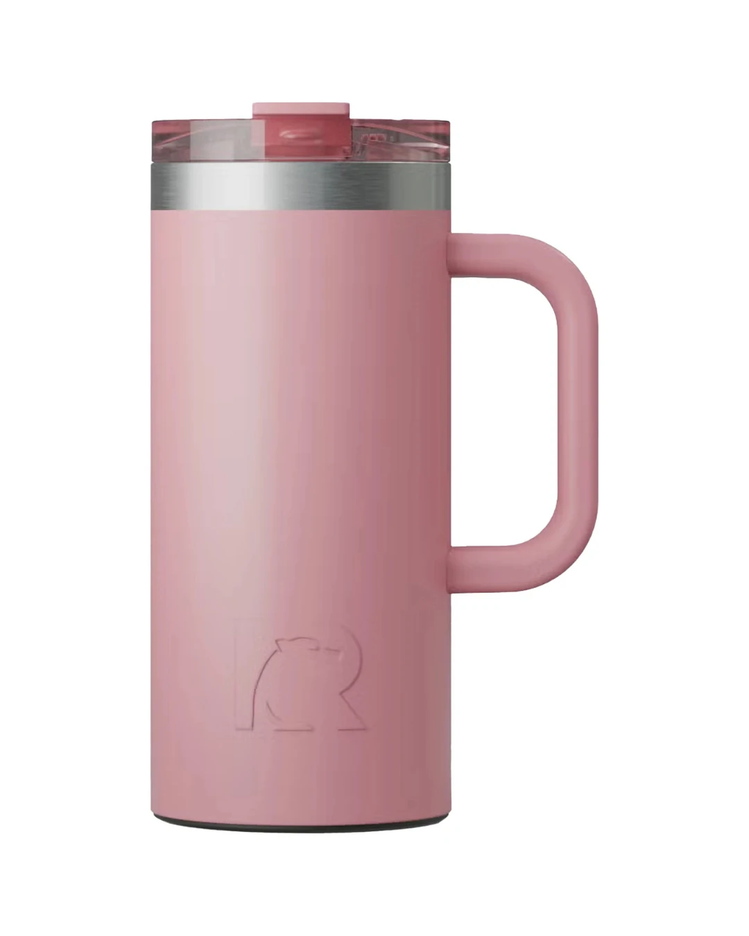 Custom coffee travel mugs in Dusty Rose