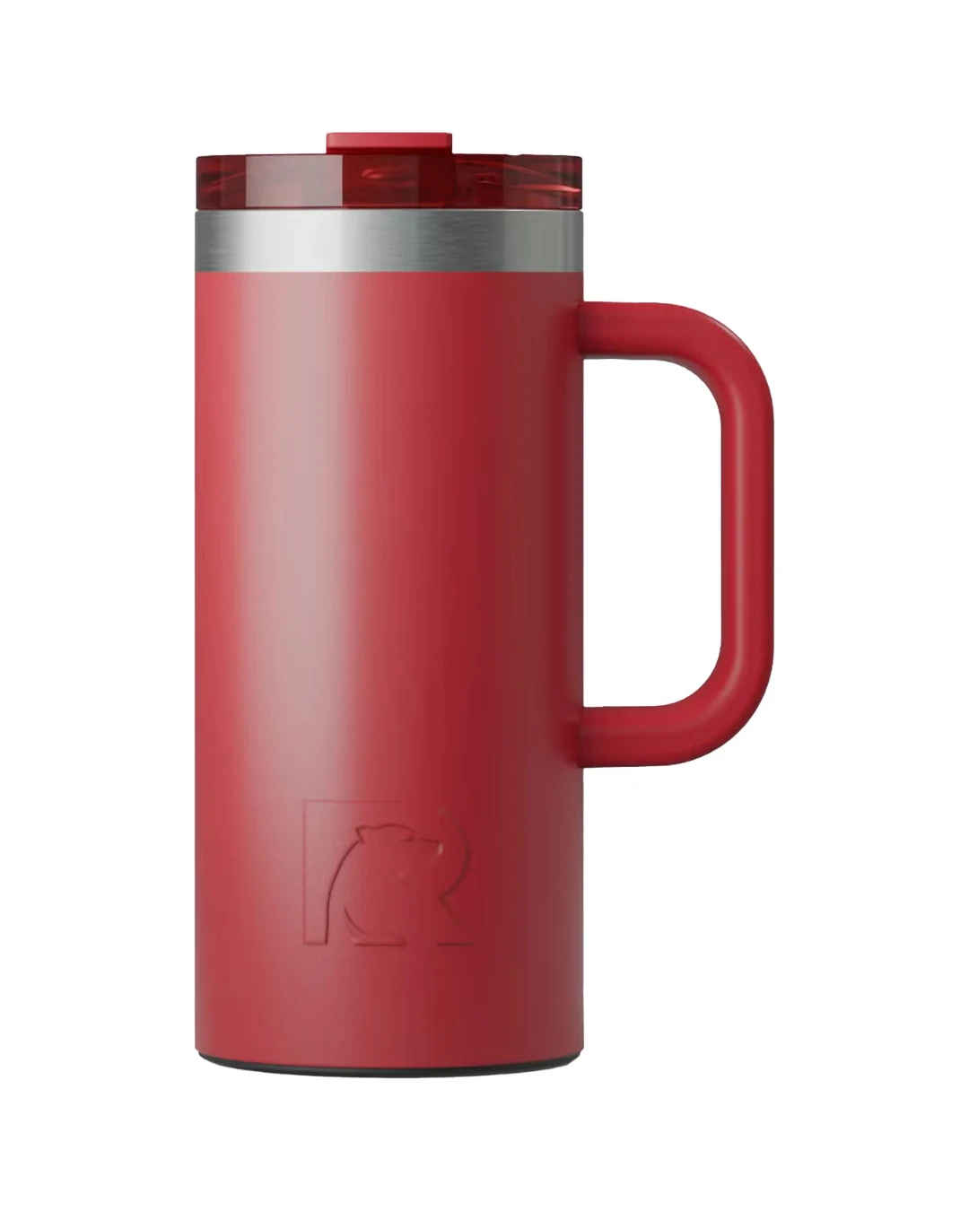 Custom coffee travel mugs in Flag Red