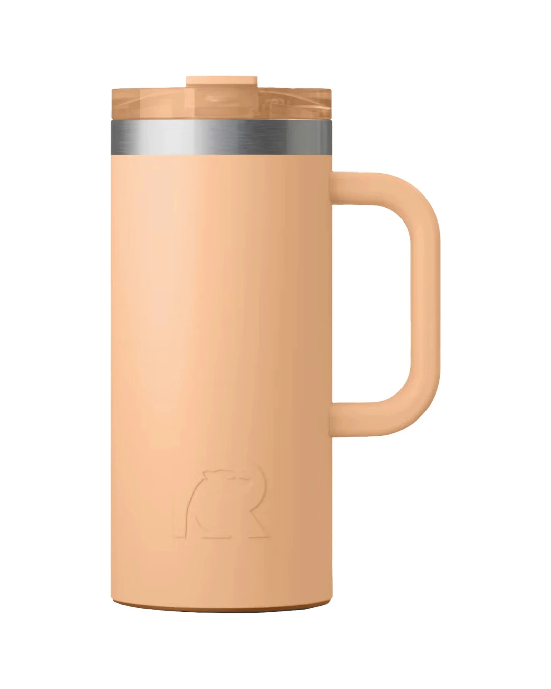Custom coffee travel mugs in Peach Tea