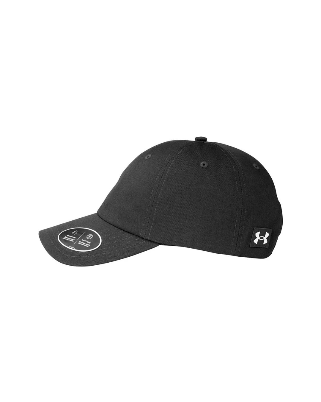 Custom Under Armour hats in Black (side view)