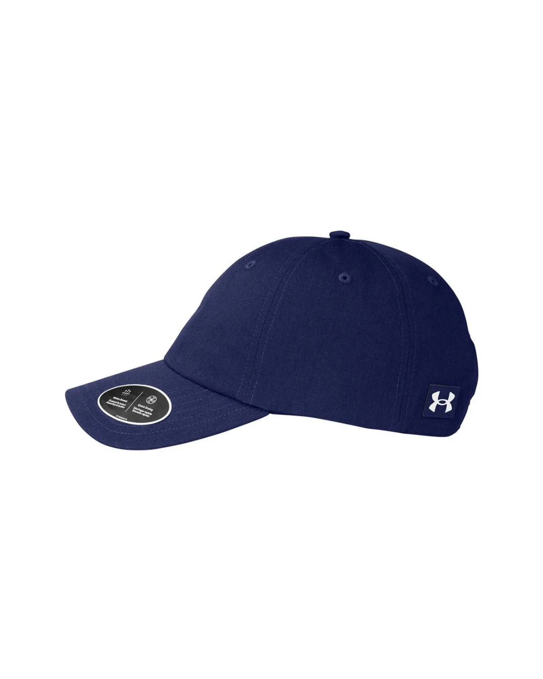 Custom Under Armour hats in Midnight Navy (side view)