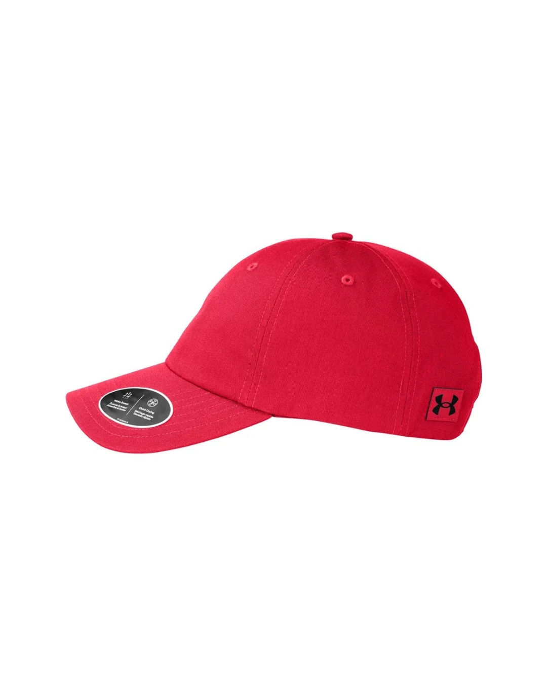 Custom Under Armour hats in Red (side view)