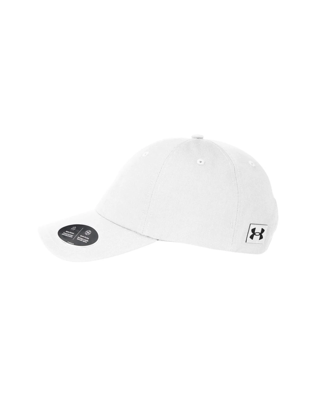 Custom Under Armour hats in White (side view)