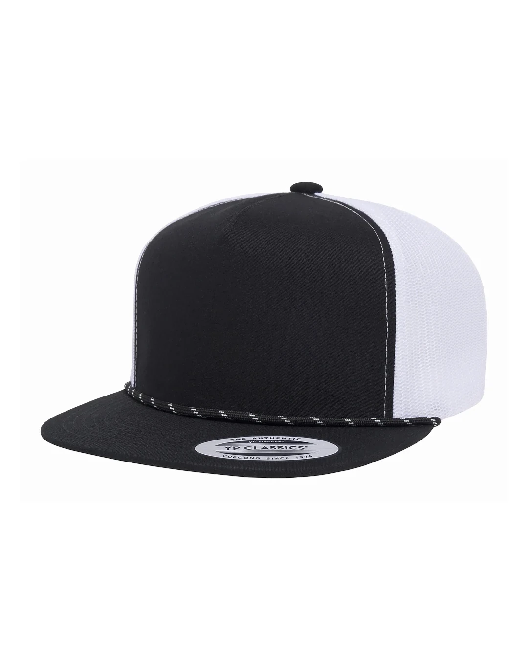 Custom Yupoong hats in Black / White