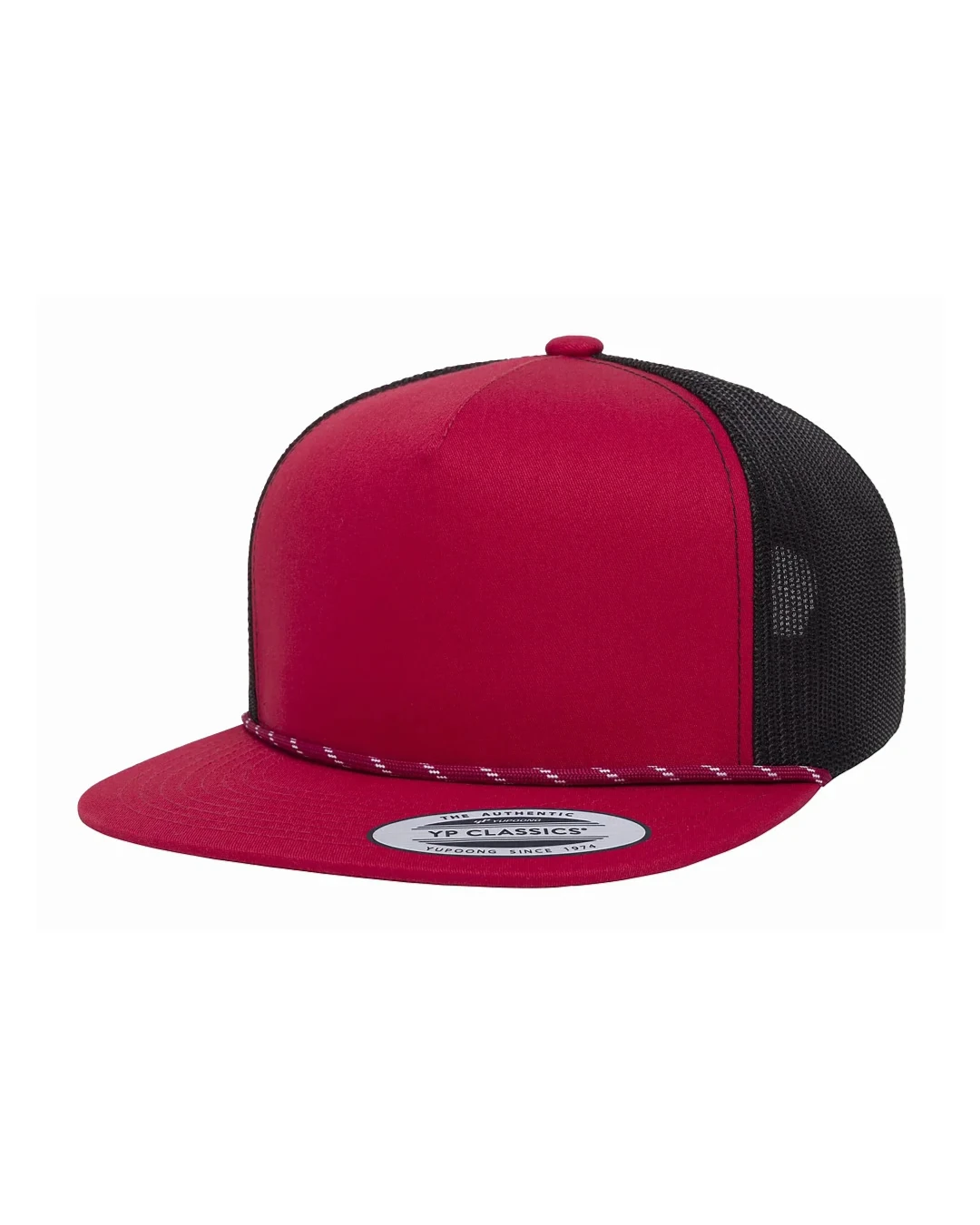 Custom Yupoong hats in Red / Black