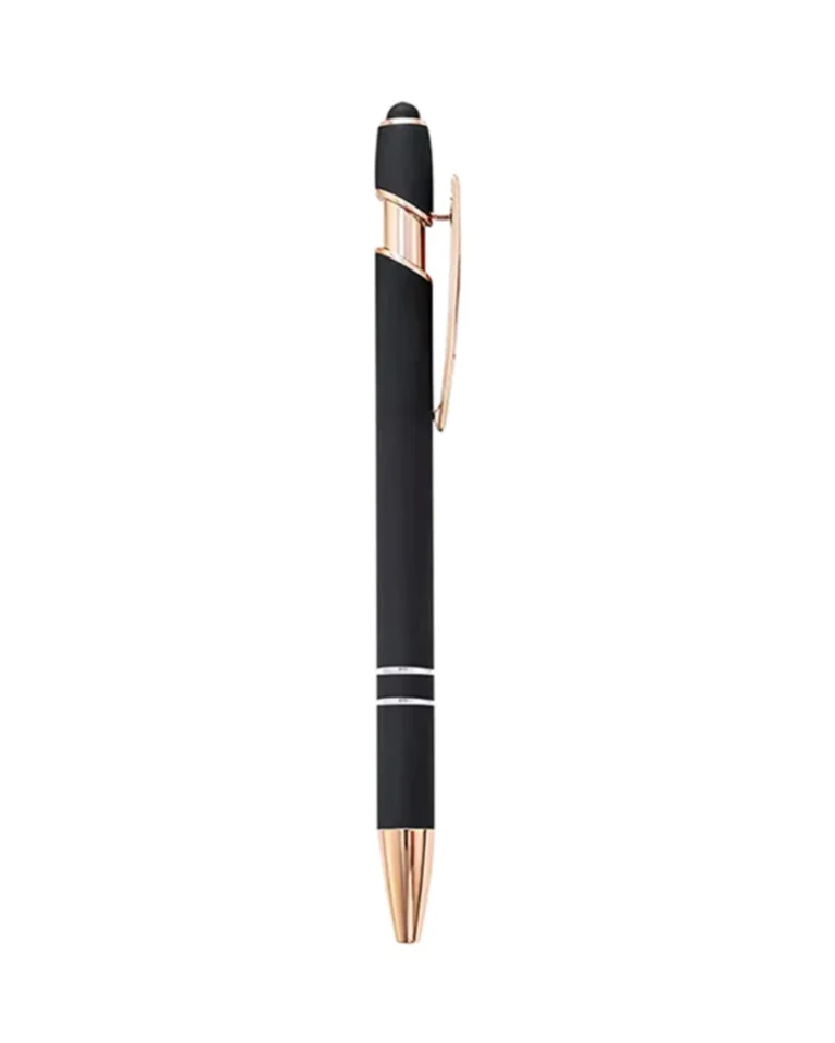 Custom Engraved Pens (Soft-Touch Stylus, Rose Gold Trim)