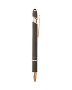 Custom engraved pens in Gray with rose gold trim