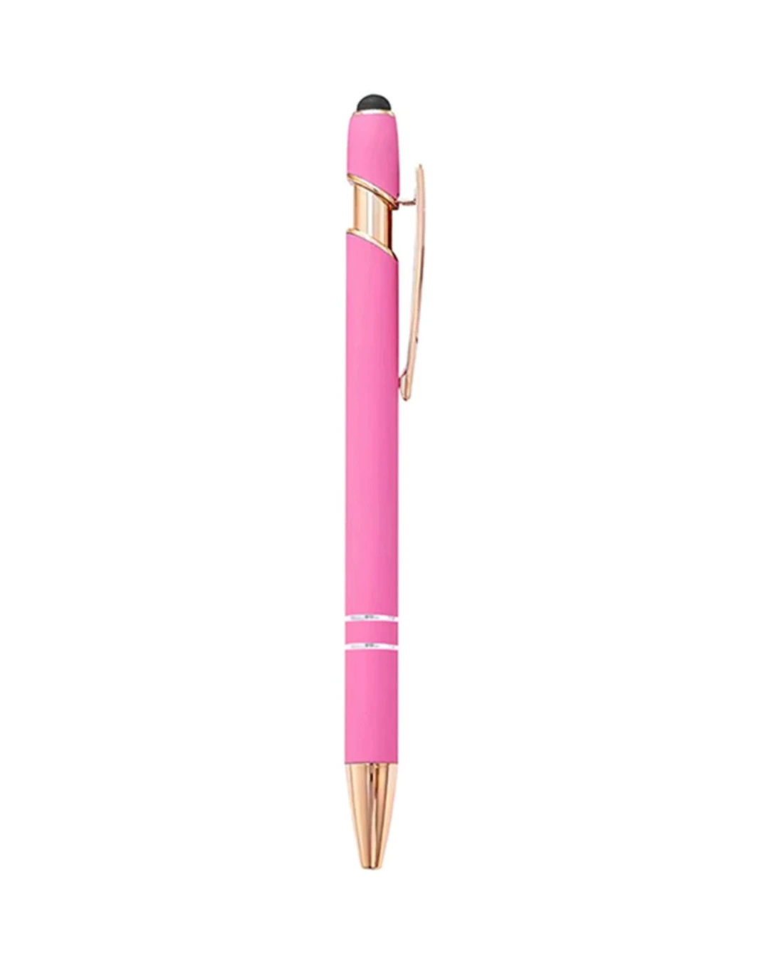 Custom engraved pens in Pink with rose gold trim