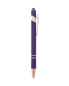 Custom engraved pens in Purple with rose gold trim