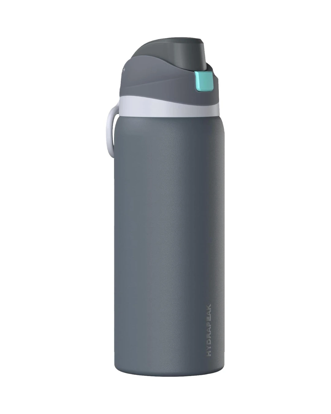 Hydrapeak 32 oz Oasis insulated water bottle in Nightfall Blue with a two-tone push-button chug lid and carry handle, ready for a custom engraved logo