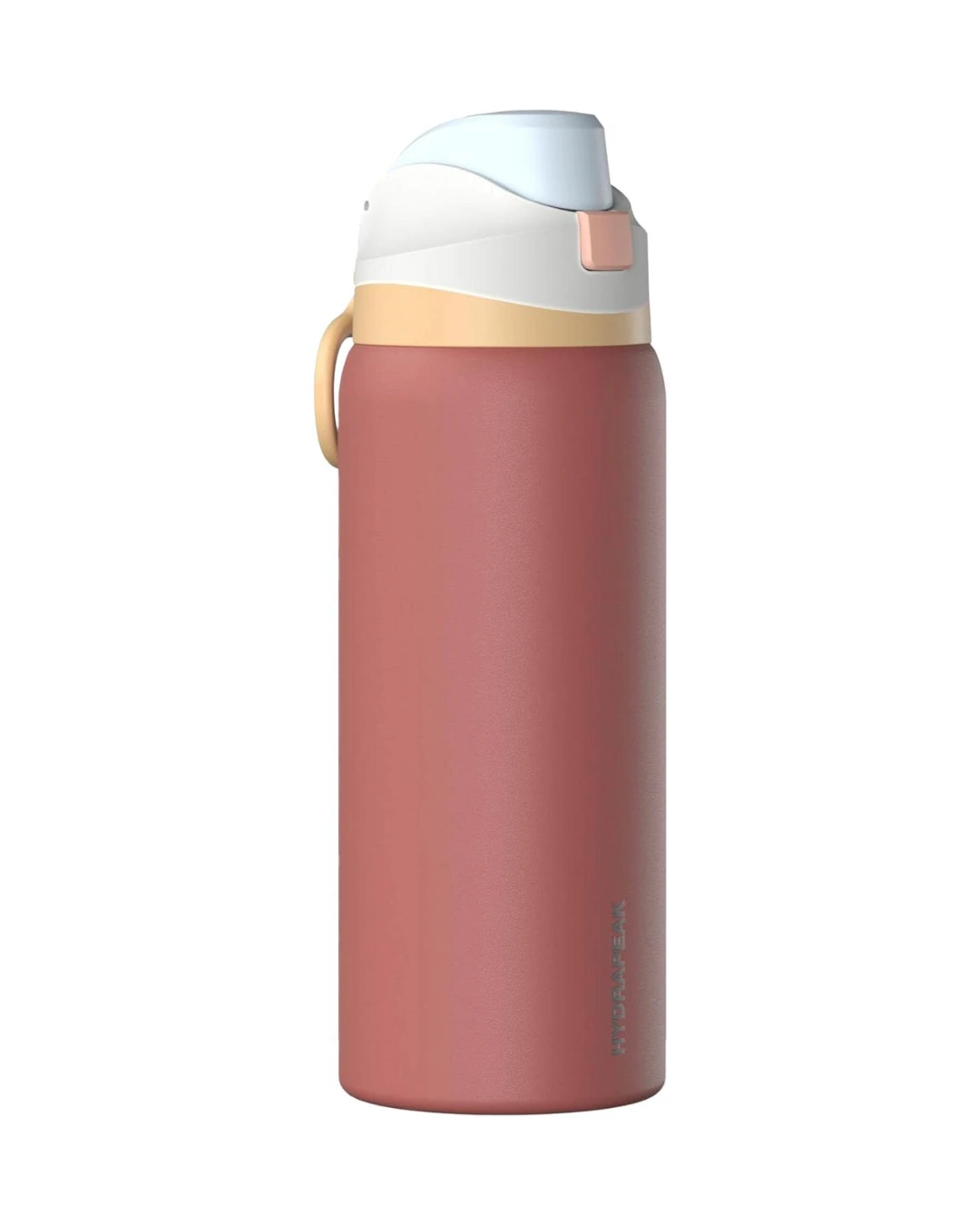 Hydrapeak 32 oz Oasis insulated water bottle in Sedona with a two-tone push-button chug lid and carry handle, ready for a custom engraved logo