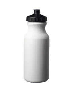 Custom water bottle, 20 oz white sports bottle with a black push-pull cap