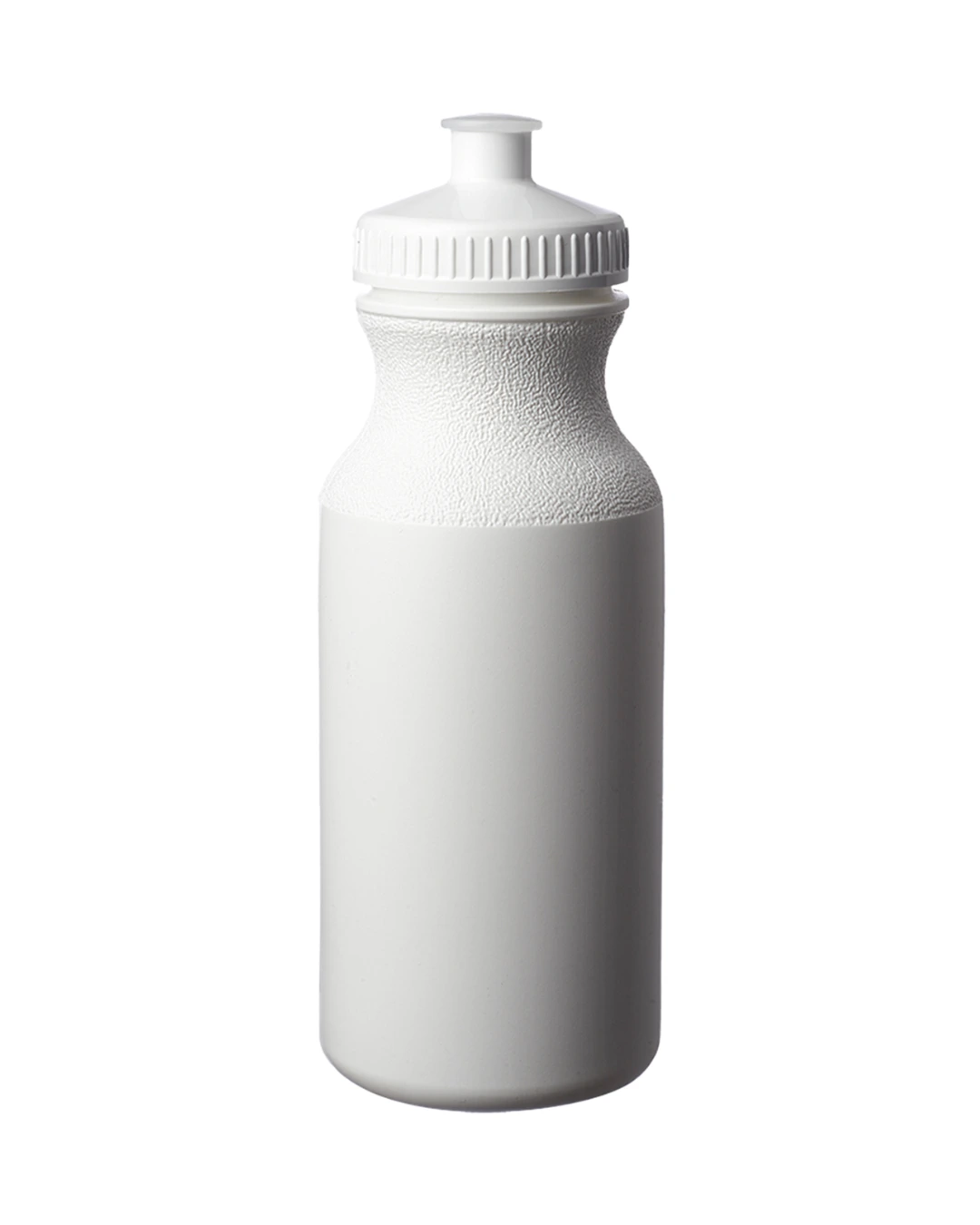 Custom water bottle, 20 oz white sports bottle with a white push-pull cap