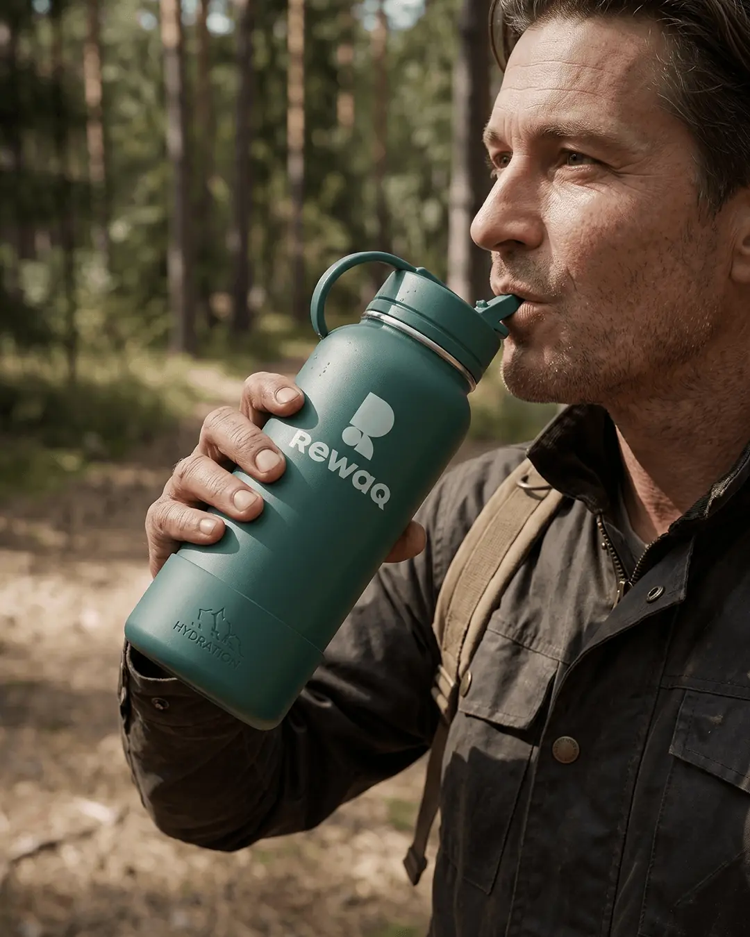 Custom sports water bottles, 32 oz insulated straw lid
