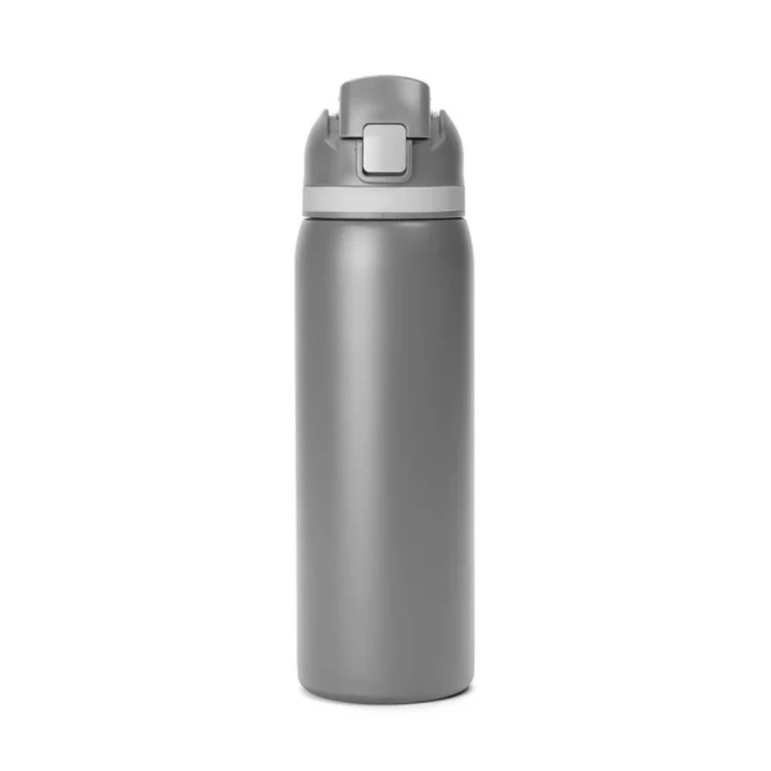 Custom water bottles with straw in Gray