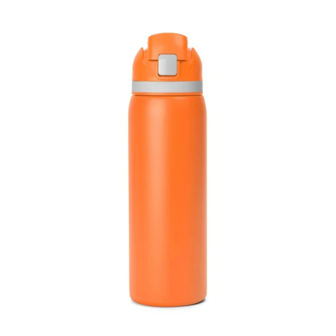 Custom water bottles with straw in Orange