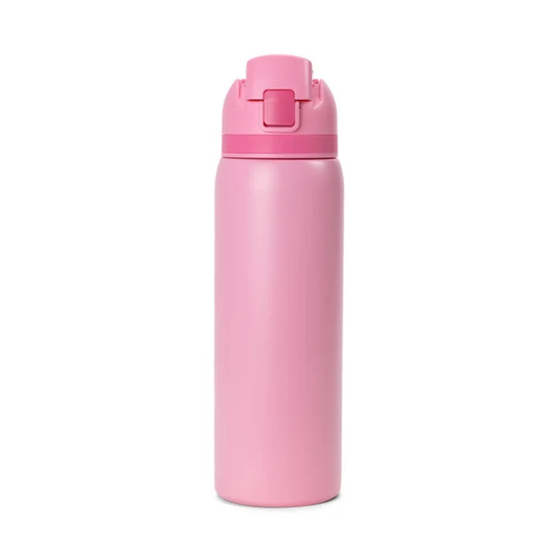 Custom water bottles with straw in Pink