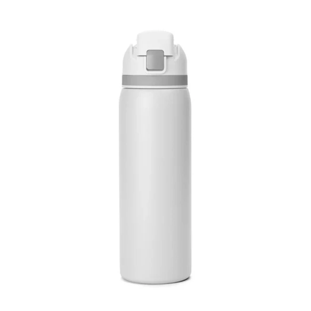 Custom water bottles with straw in White