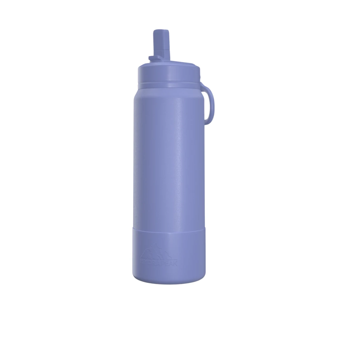 Custom stainless steel water bottles in Iris Blue