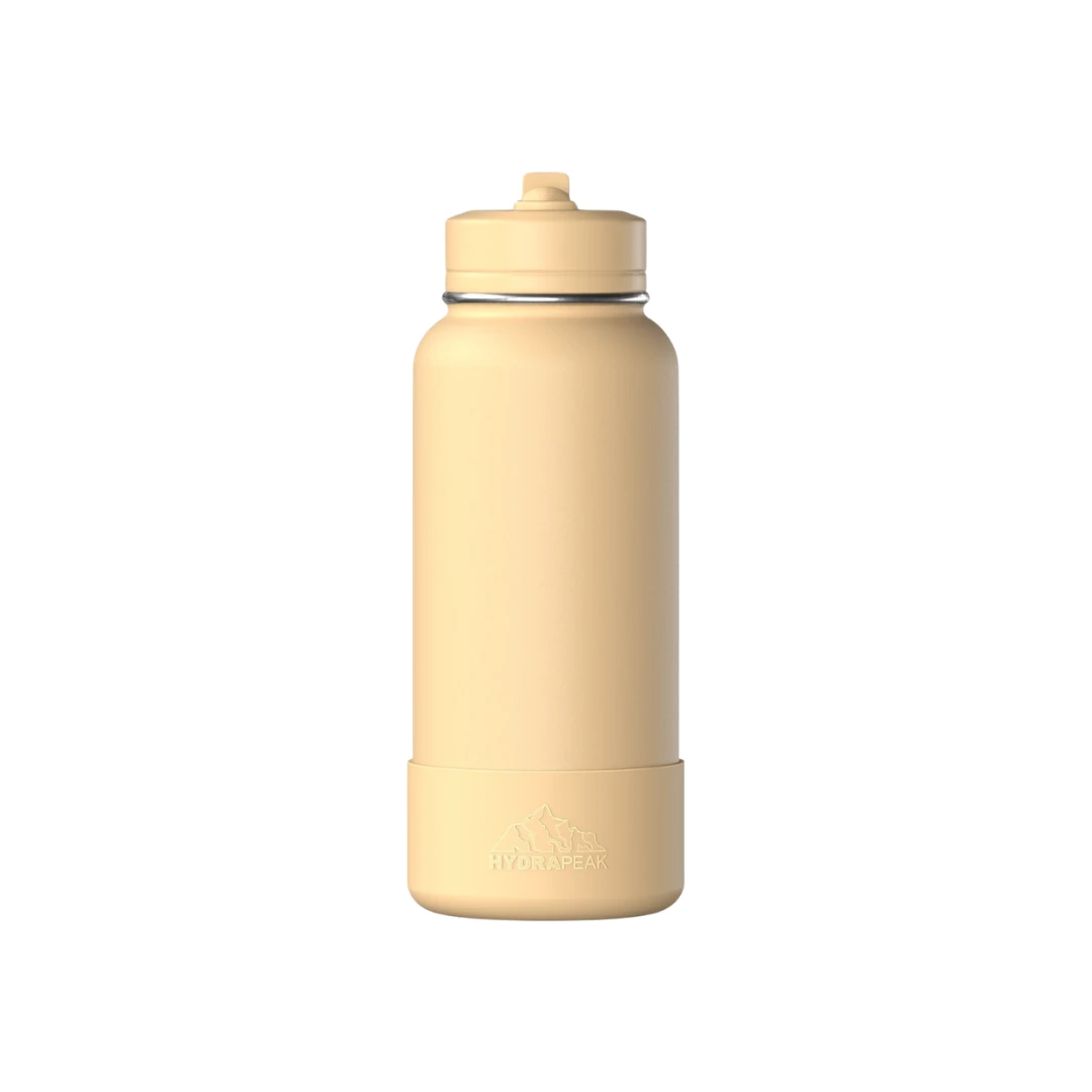 Custom sports water bottles in Creamsicle Yellow