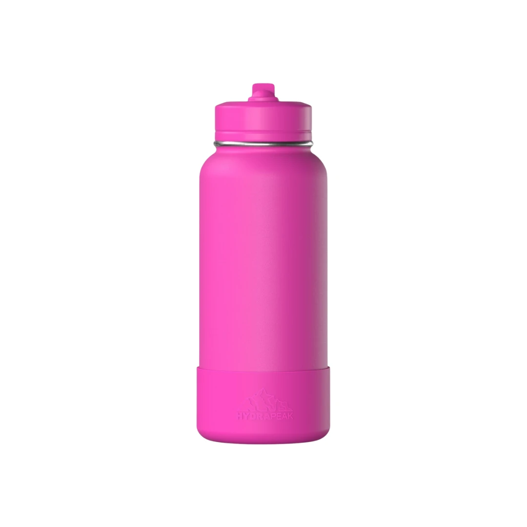 Custom sports water bottles in Fuchsia Pink