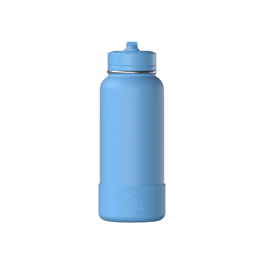 Custom sports water bottles in Maya Blue
