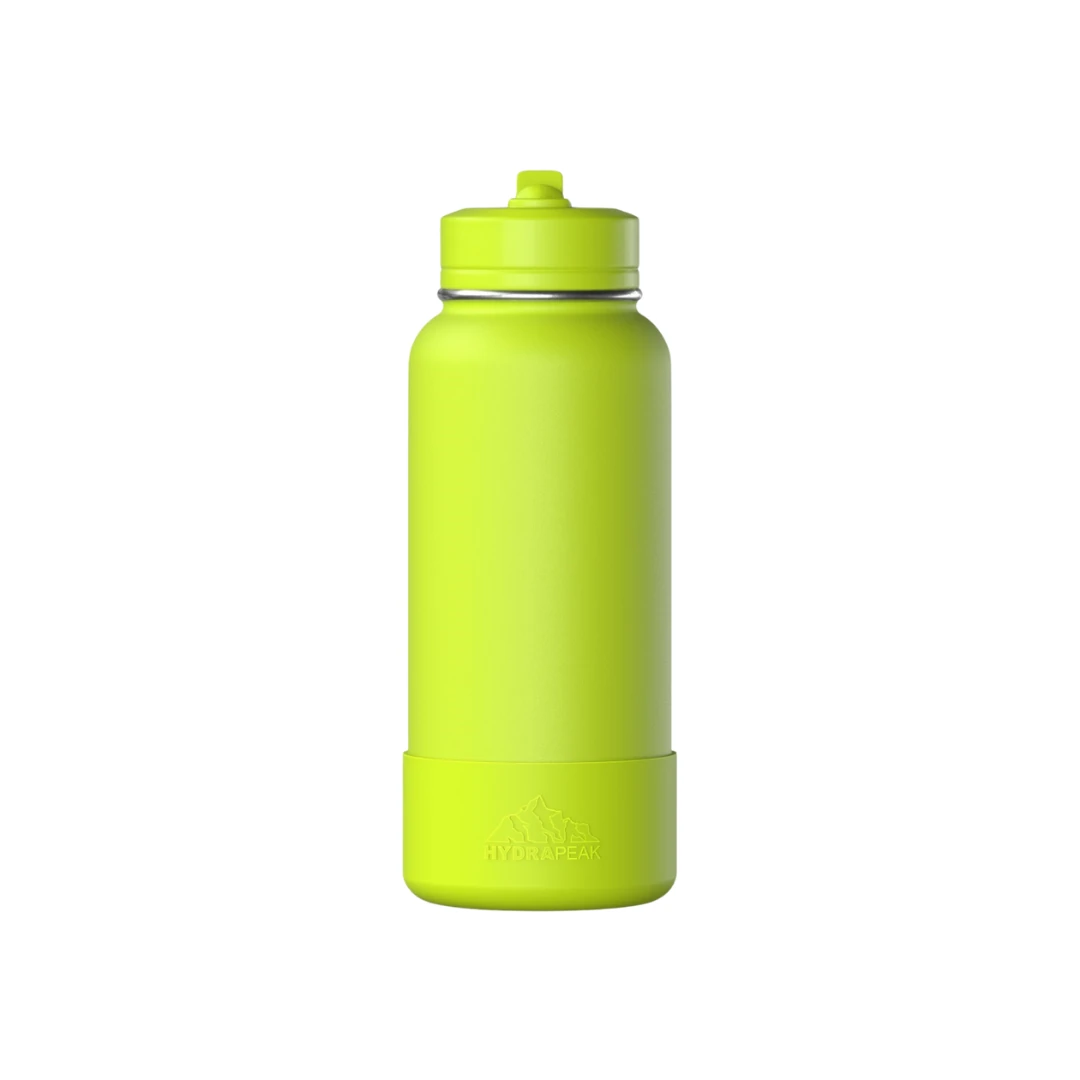 Custom sports water bottles in Neon Green