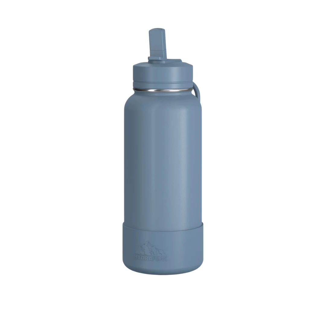 Custom sports water bottles in Storm Gray